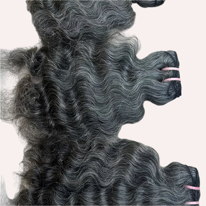 3 Bundle deal Grey Curly Hiar Extensions
