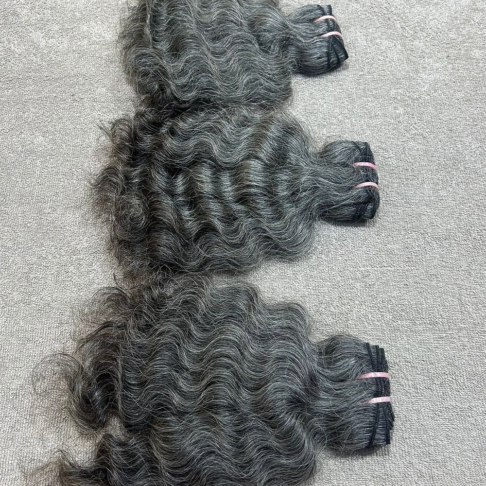 3 Bundle deal Grey Curly Hiar Extensions
