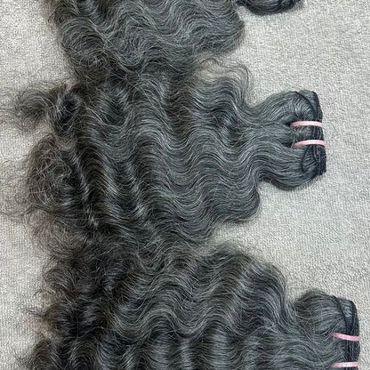 3 Bundle deal Grey Curly Hiar Extensions