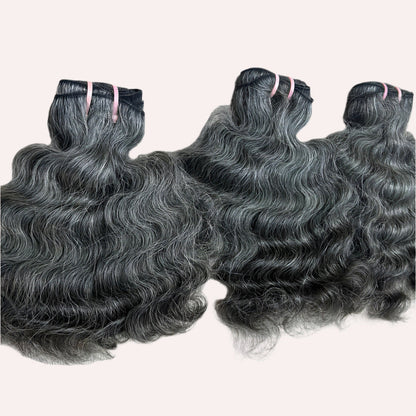 3 Bundle deal Grey Curly Hiar Extensions