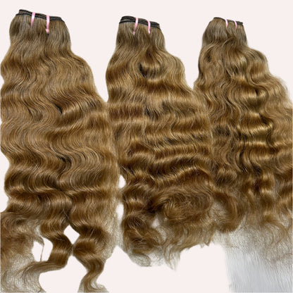 3 Bundle deal Honey Blonde Curly Hair extensions