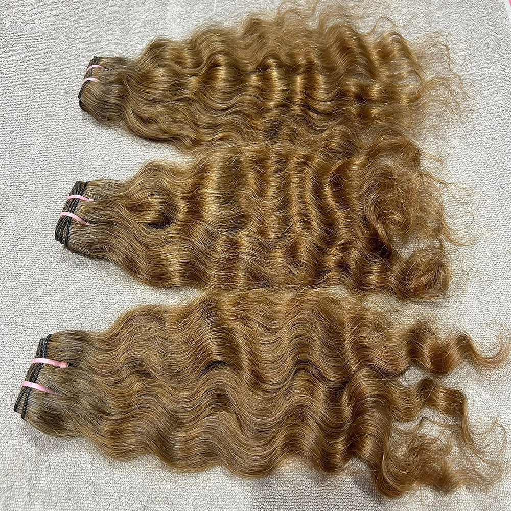 3 Bundle deal Honey Blonde Curly Hair extensions