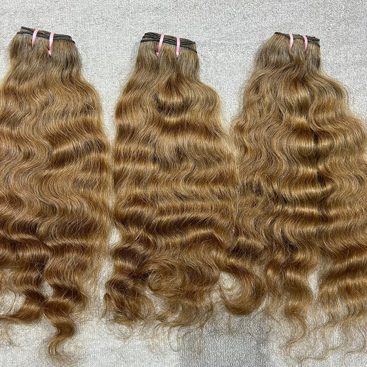 3 Bundle deal Honey Blonde Curly Hair extensions