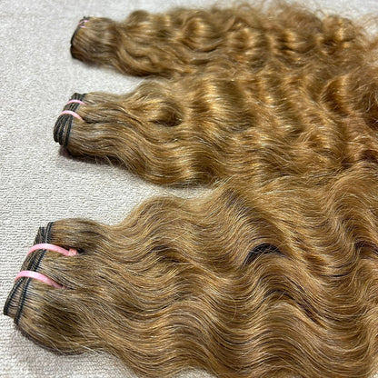 3 Bundle deal Honey Blonde Curly Hair extensions