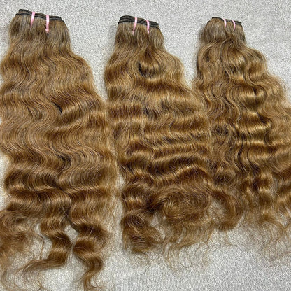 3 Bundle deal Honey Blonde Curly Hair extensions