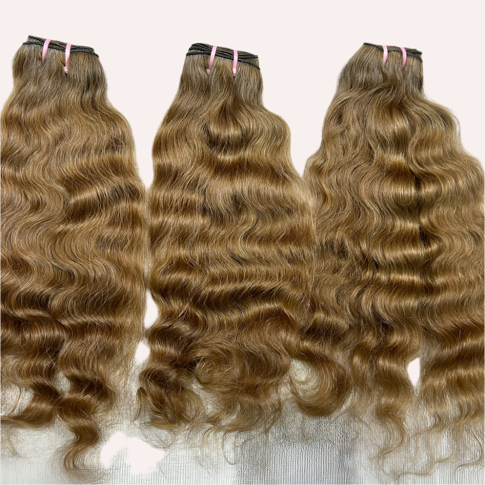 3 Bundle deal Honey Blonde Curly Hair extensions