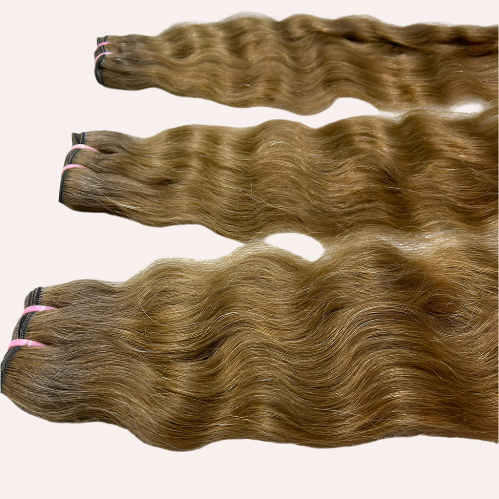 3 Bundle deal Honey Blonde Wavy Hair Extensions