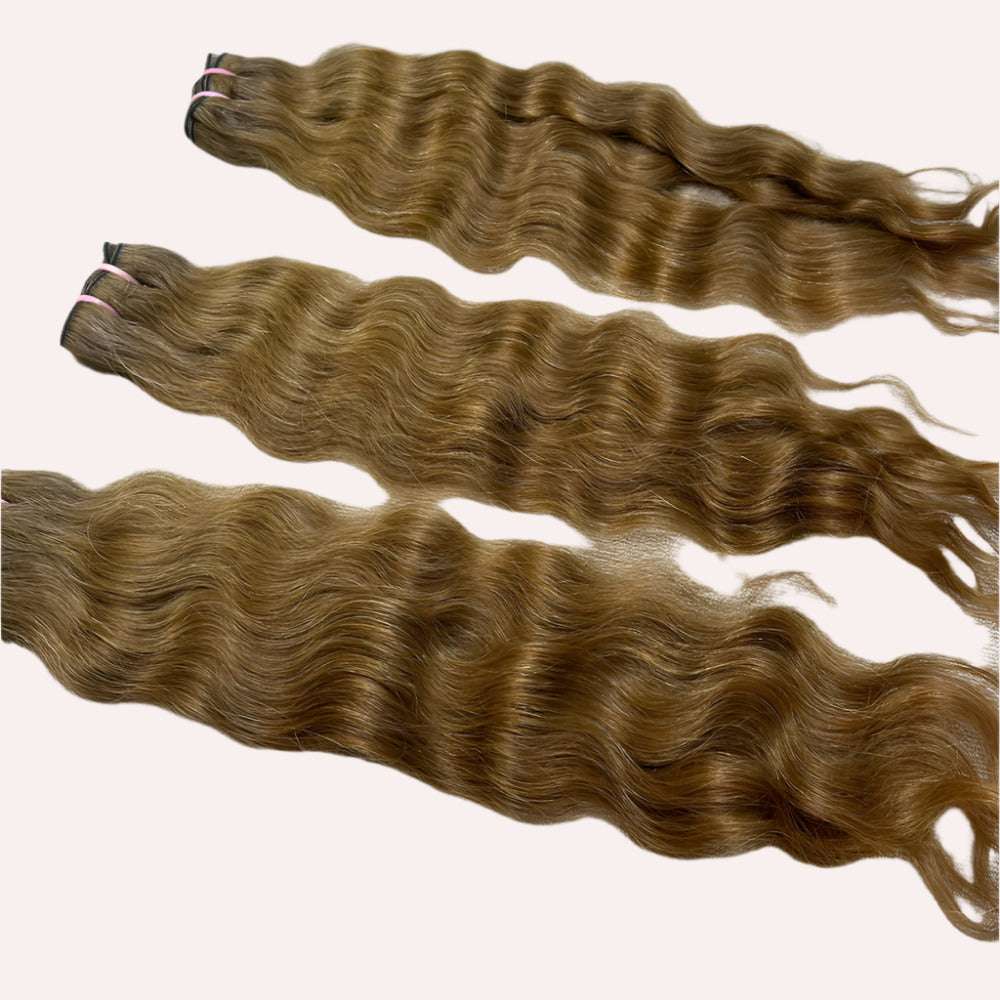 3 Bundle deal Honey Blonde Wavy Hair Extensions