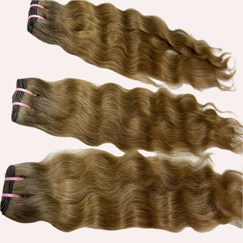 3 Bundle deal Honey Blonde Wavy Hair Extensions