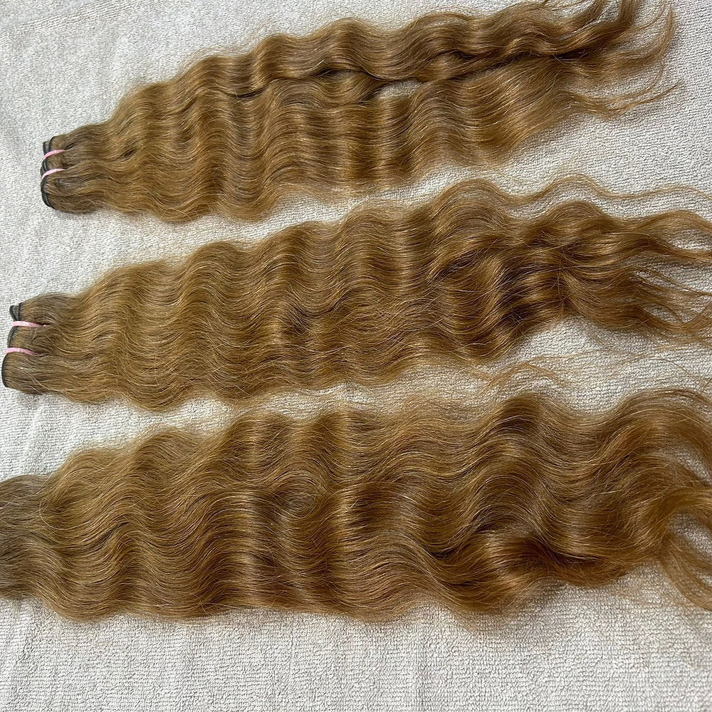 3 Bundle deal Honey Blonde Wavy Hair Extensions