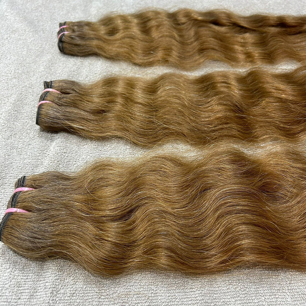 3 Bundle deal Honey Blonde Wavy Hair Extensions
