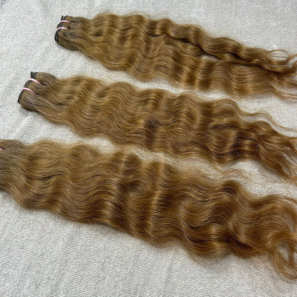 3 Bundle deal Honey Blonde Wavy Hair Extensions