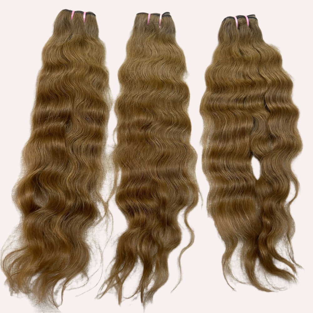 3 Bundle deal Honey Blonde Wavy Hair Extensions