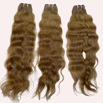 3 Bundle deal Honey Blonde Wavy Hair Extensions