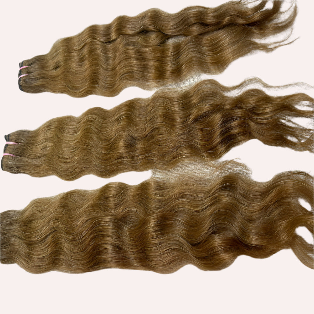 3 Bundle deal Honey Blonde Wavy Hair Extensions