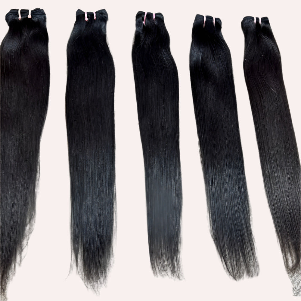 5 Bundle deal Raw Natural Straight Hair Extensions