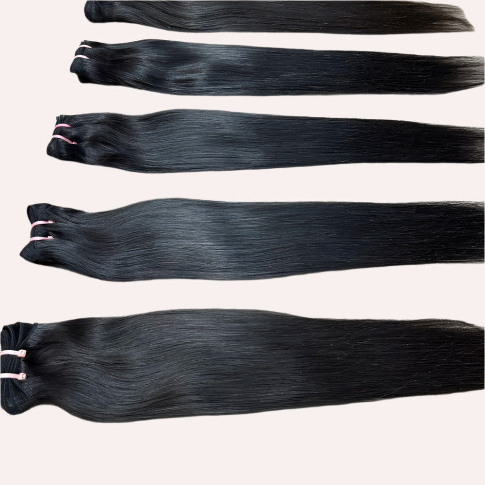 5 Bundle deal Raw Natural Straight Hair Extensions