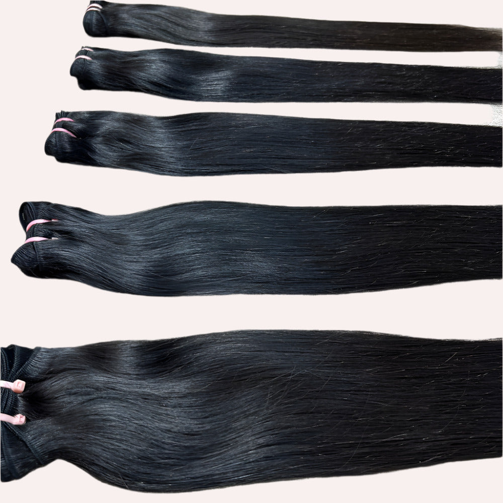 5 Bundle deal Raw Natural Straight Hair Extensions
