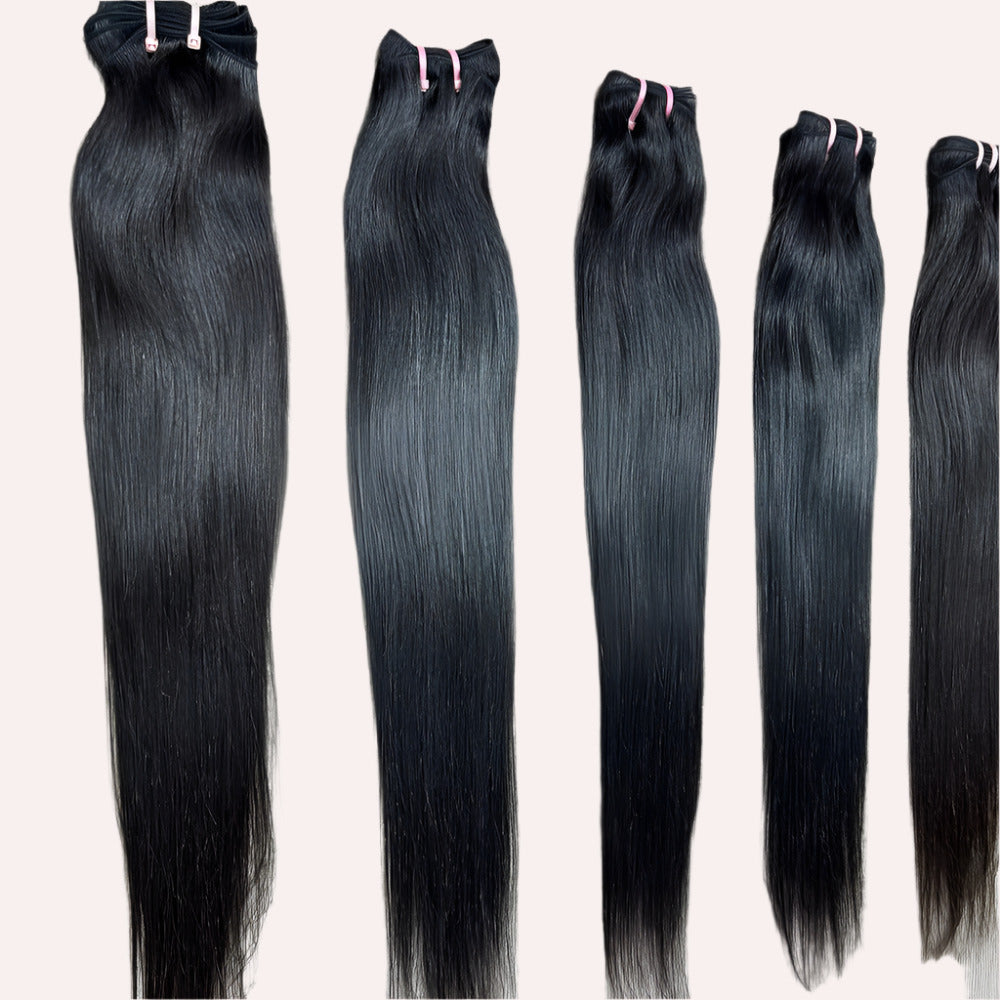 5 Bundle deal Raw Natural Straight Hair Extensions