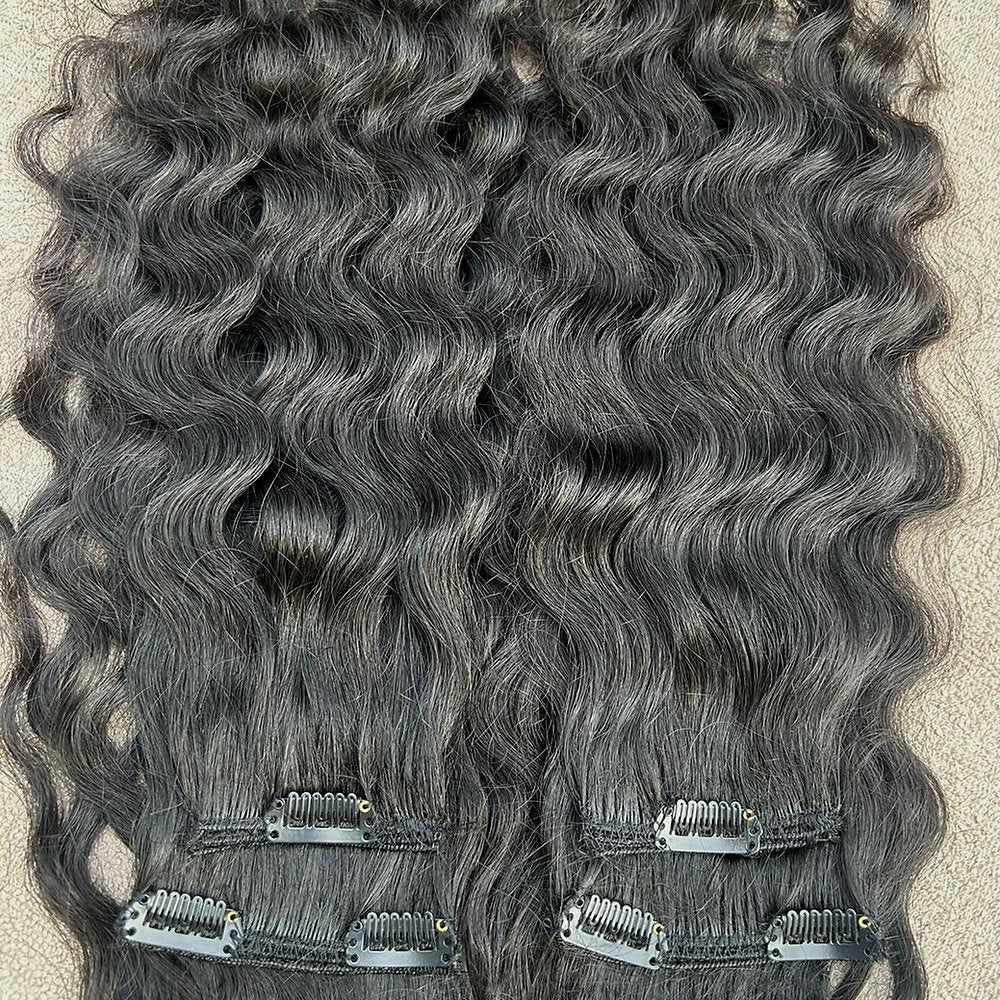 Clip In Raw Natural Curly Hair Extensions
