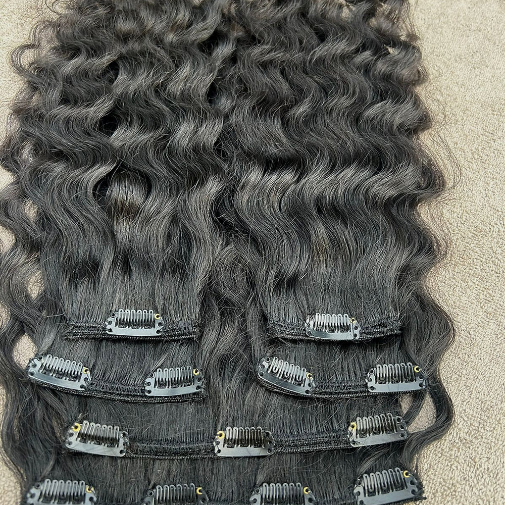 Clip In Raw Natural Curly Hair Extensions