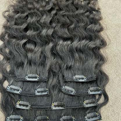 Clip In Raw Natural Curly Hair Extensions