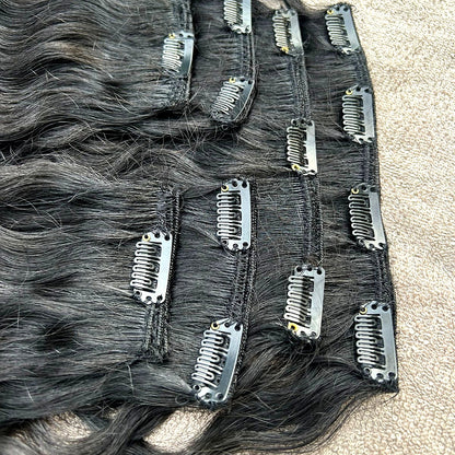 Clip In Raw Natural Curly Hair Extensions
