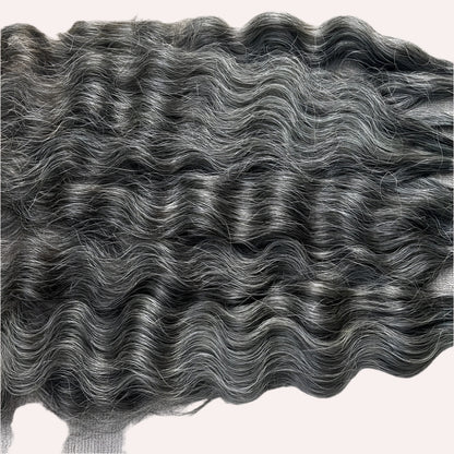Flat Tip Grey Curly Hair Extensions