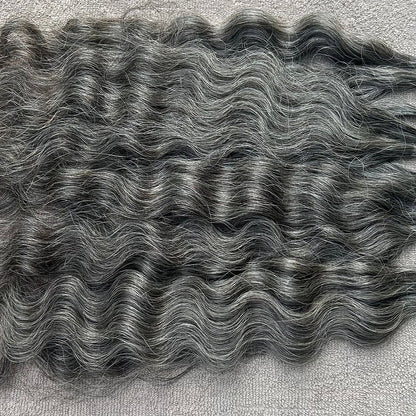 Flat Tip Grey Curly Hair Extensions