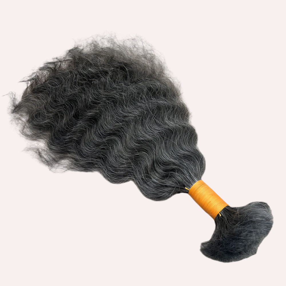 RAW NATURAL GREY BULK CURLY BUNDLES