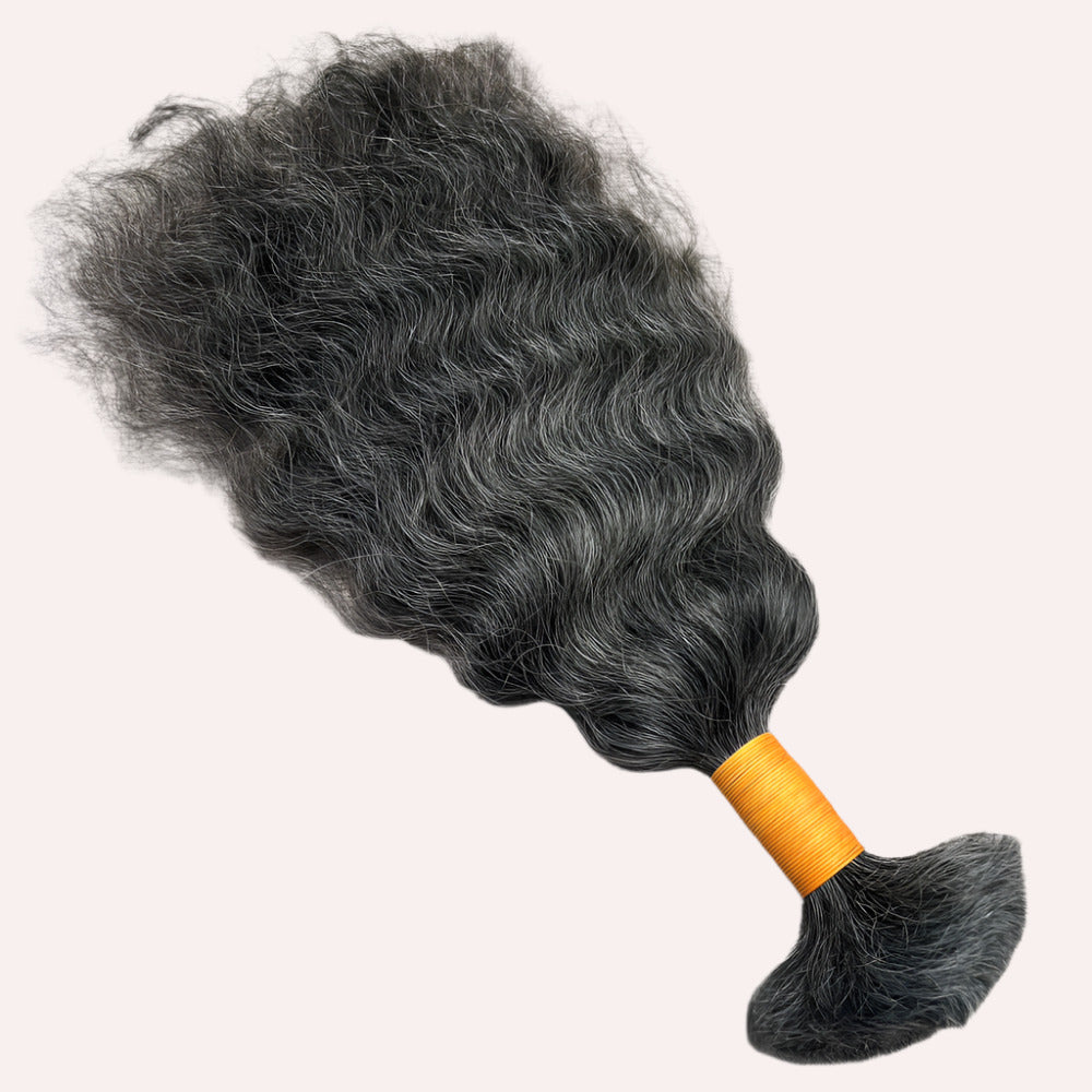 RAW NATURAL GREY BULK CURLY BUNDLES