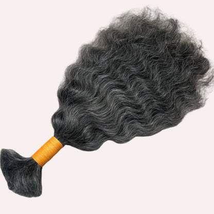RAW NATURAL GREY BULK CURLY BUNDLES