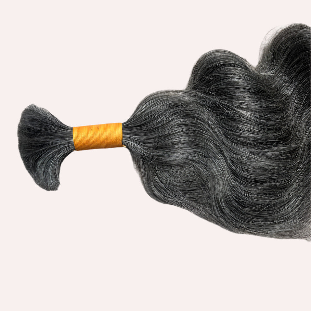 RAW NATURAL GREY BULK WAVY BUNDLES