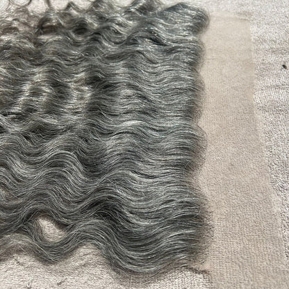 Transparent Lace Frontal 13x4 Grey Curly Hair