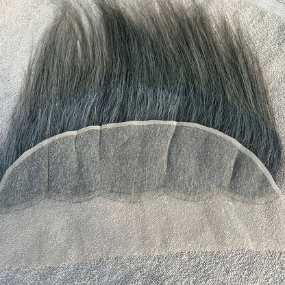 Transparent Lace Frontal 13x4 Grey Straight Hair