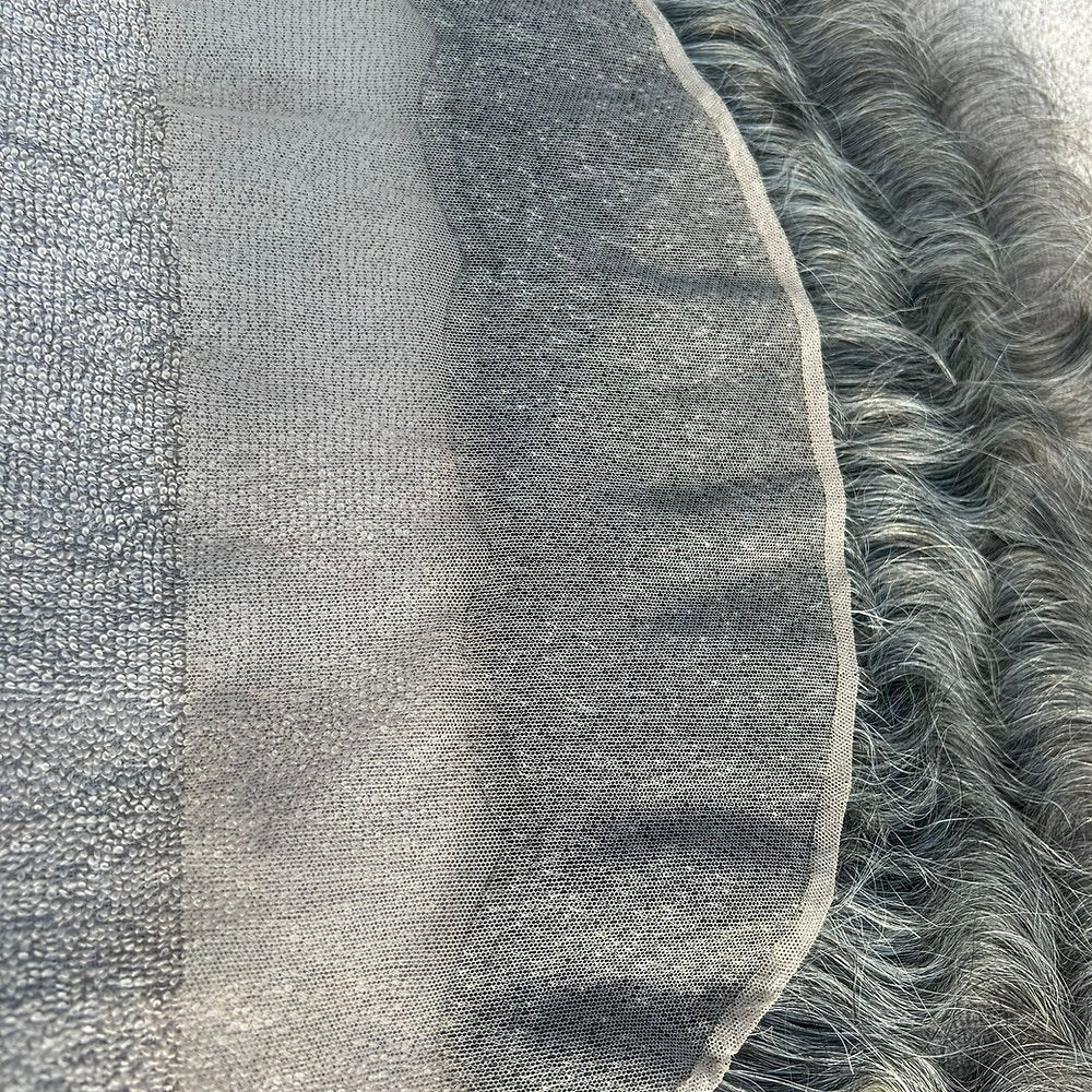 Transparent Lace Frontal 13x4 Grey Wavy Hair