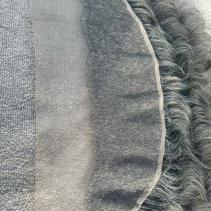 Transparent Lace Frontal 13x4 Grey Wavy Hair