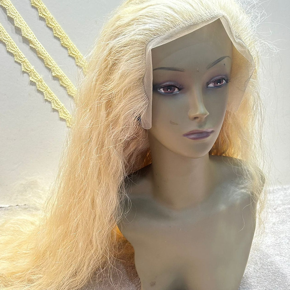 Transparent Lace Frontal Blonde Curly Wig