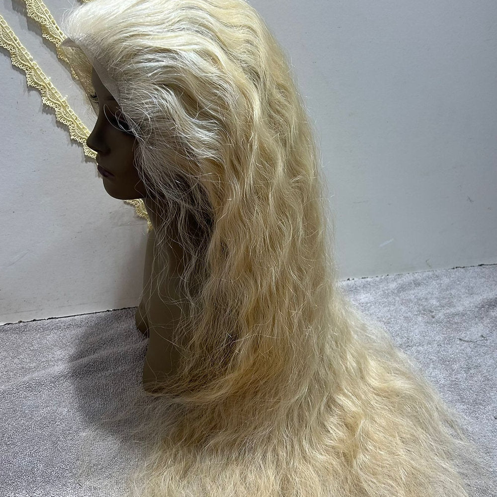Transparent Lace Frontal Blonde Curly Wig