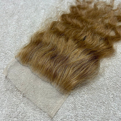 Transparent Lace Honey Blonde Wavy Closure 5x5