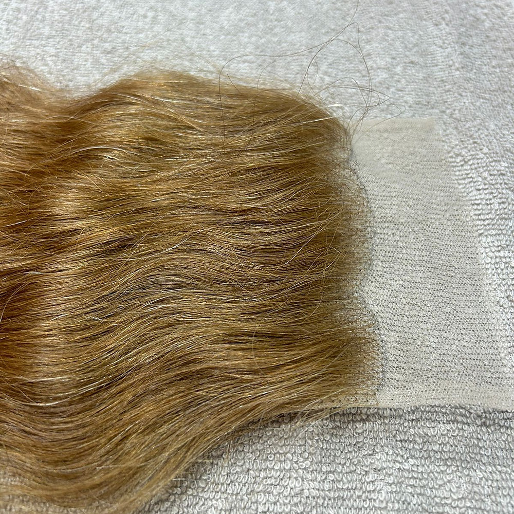 Transparent Lace Honey Blonde Wavy Closure 5x5